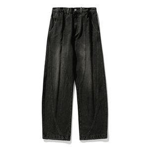 Jean baggy vintage délavé à l'acide pour homme, coupe ample, jambe large, en denim de haute qualité, personnalisable - Product Image 3