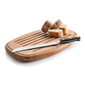 Tagliere ovale per pane con scanalature di drenaggio per uso in cucina - Product Image 2