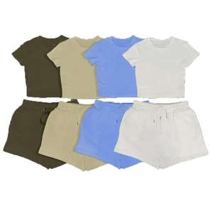 Conjunto de Dos Piezas para Hombre, Camiseta Corta Informal de Verano y Pantalones Cortos Deportivos, 100% Algodón, Logotipo Personalizado - Product Image 2