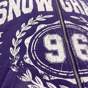 Sudadera con Capucha y Cierre de Cremallera Snow Grace para Hombre, Ropa Casual de Invierno, Diseño Estampado, Corte Holgado, 100% Algodón - Product Image 5