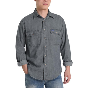<b>Men</b>’s Long Sleeve Denim <b>Shirt</b>, Regular Fit Button Down <b>Jean</b> Work <b>Shirt</b> <b>for</b> Casual, Western, Outdoor, and Everyday Wear - Product Image 5