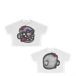 Women Crop Top T Shirt 180 GSM Premium Cotton Jersey Soft White Graphic Print Front <b>Back</b> Custom Logo Breathable Crop Top Shirt - Product Image 1