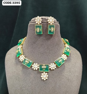 Elegant Designer <b>Ruby</b> Stone Polki <b>Necklace</b> Set Gold Plated Bridal Wedding Party Wear Ethnic Jewelry Set for Women Wholesale IND - Product Image 1