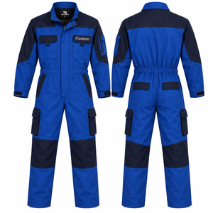 TWILSPORTS <b>Men's</b> Blue Work Coverall Polyester Abrasion Resistant Utility <b>Jumpsuit</b> Long Sleeve Mechanic Uniform - Product Image 1