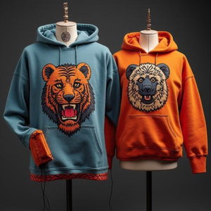 เสื้อฮู้ดดี้ผ้าฝ้ายย้อมสีหนาสำหรับผู้ชาย แบบสั่งทำพิเศษ - Product Image 3