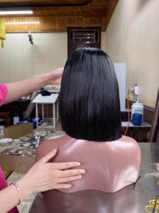 เทรนด์ร้อน Bob วิกผมมนุษย์เวียดนามตรง Glueless Full HD โปร่งใสด้านหน้าหัวฝึกอบรมสีดําสไตล์ผู้หญิง - Product Image 2