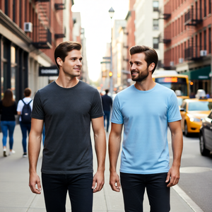 Camiseta Casual Premium para Hombre, 100% Algodón, 210 g/m², Cuello Redondo, Estilo Jersey, Lavada, Color Sólido, Manga Corta, Ecológica, de Secado Rápido y Transpirable - Product Image 1