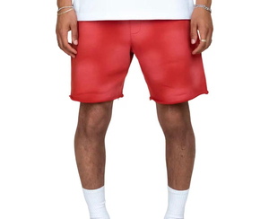 Shorts décontractés pour hommes, taille mi-haute, infroissables, avec poches zippées, cordon de serrage et fentes latérales, pour le fitness, l'entraînement et la plage, en tissu peigné - Product Image 1