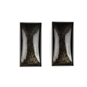 Obsidienne naturelle de qualité AAA+ à reflets dorés, cabochon calibré 9x18mm, rectangulaire, dos plat, pierres précieuses en vrac pour la fabrication de bijoux - Product Image 1