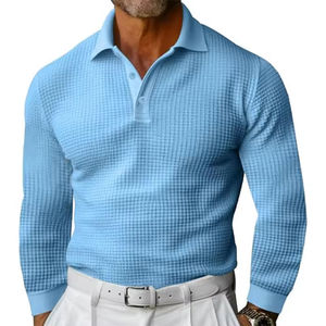 Polo de alta calidad para hombre, de color sólido, manga corta, sin arrugas, de secado rápido, tela elegante, informal, para uniformes de negocios. - Product Image 1