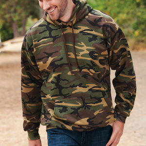 Sweat à capuche unisexe surdimensionné camouflage, manches longues, streetwear, épais, à enfiler - Product Image 6