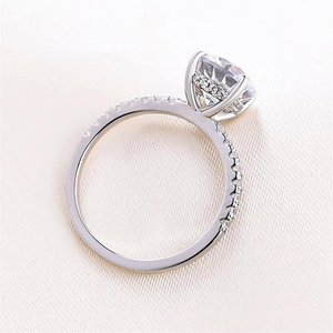 Luxury Round Cut Moissanite Diamond <b>Ring</b> Brilliant Solitaire Engagement Wedding Fine Jewelry Sparkling Elegant <b>925</b> <b>Silver</b> <b>Ring</b> - Product Image 6
