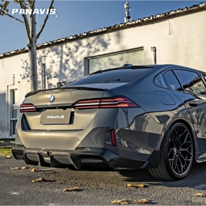 PANAVIS Dry Carbon Fiber <b>Rear</b> Bumper Diffuser Lip Spoiler for BMW 5 Series G68 2024-2026 (Equipped with <b>exhaust</b> shield assembly) - Product Image 5