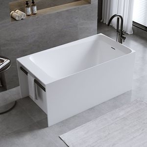 Vasca da Bagno Freestanding in Solid Surface Bianco Opaco 51FT - Product Image 2
