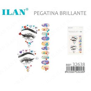 Adesivi per il viso con glitter ILAN, design brillante per ciglia 32638 - Product Image 3