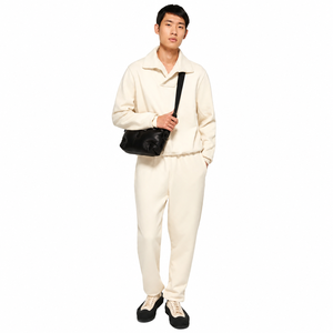 Sweat-shirt à col châle surdimensionné pour homme, couleur unie, coton, tissu molletonné français, style minimaliste, vêtements d'automne - Product Image 4