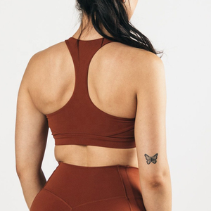 Custom Bulk Plus Size Breathable <b>Sexy</b> Backless Crop Fitness Sports <b>Bra</b> Women Yoga Gym Running Workouts Print Pattern Sports <b>Set</b> - Product Image 3