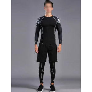 Unisex 2-Piece Breathable Lightweight Stretch Compression Set for Gym Fitness Workout Wear with 100% Polyester Fabric - Product Image 6