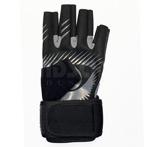 Gants de musculation professionnels gris et noirs avec bandes de maintien robustes pour les poignets |   Poignée antidérapante de qualité supérieure pour un équipement de musculation ultime - Product Image 5
