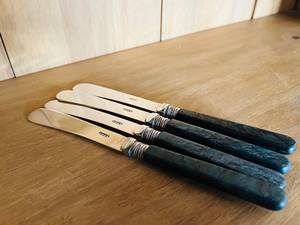Stainless Steel Butter <b>Knife</b> <b>Set</b> With Ivory Handle 4-Piece Kitchen Cutlery Straight Edge Blade - Product Image 4