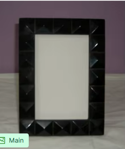 Handcrafted Obsidian Black Pyramid Stud Photo <b>Frame</b> Luxury Textured Resin Picture <b>Frame</b> For Modern Tabletop Home Office Decor - Product Image 4