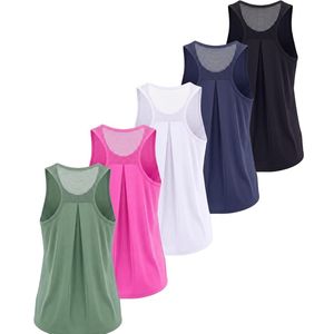 Women's Racerback Athletic Tank <b>Top</b> <b>Mesh</b> Back Dry-Fit Sleeveless Shirt for Workout Running Gym - Product Image 1