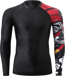 Quick-Dry Workout <b>Surf</b> Top Gym MMA Water Sports Long Sleeve Compression Rash Guard Men's Black Yellow Athletic Fit UV Protection - Product Image 5