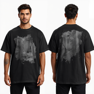 Hot Sale Premium Men's Charcoal Acid Wash Oversized Graphic T Shirt Heavy Cotton Drop Shoulder Fashion Streetwear - Product Image 3