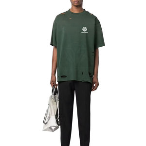 T-shirt pour homme en coton 100% délavé, nouveau design, coupe ample, imprimé, pour usage extérieur, vente en gros, vêtements de mode - Product Image 6