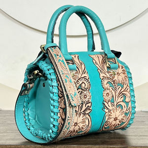 Nuevo Juego de Maletas de Cuero con Diseño Floral Hecho a Mano, Juego de 3 Piezas, Bolsa de Viaje, Bolsa de Fin de Semana, Bolso Bandolera - Product Image 4