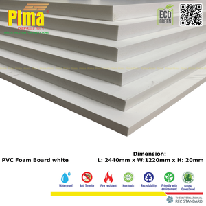 Recyclable 20mm Thick White PVC WPC Foam <b>Board</b> Sheet 0.6 G/cm3 Density for Indoor Moldings Cladding Cabinet Fronts <b>Boards</b> - Product Image 3