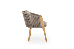 Ensemble de salle à manger d'extérieur contemporain, écologique et durable, avec table en teck de qualité supérieure et chaises en rotin, garantie de 3 ans - Product Image 4