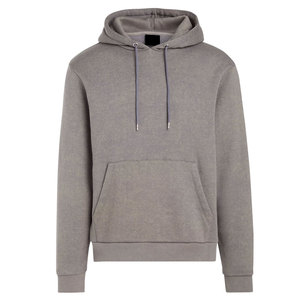 Men's <b>Grey</b> Hooded <b>Sweatshirt</b> 100% Cotton Fleece Casual Regular Fit Solid Color Pocket Design Autumn Style - Product Image 1