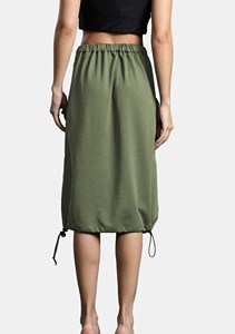 Jupe midi en jean asymétrique pour femme GRACE COLLECTION, avec ceinture simple, délavée, bleu foncé, coupe classique, pour l'hiver - Product Image 3