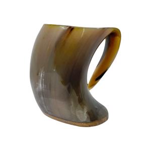 Chope à bière en corne de bœuf polie, vaisselle décorative pour anniversaire, écologique, passe au lave-vaisselle, taille personnalisée - Product Image 1