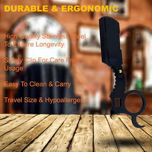Navaja de Afeitar Clásica de Hoja Recta para Barbería, Calidad Profesional, Manual, para Hombre, para Cortar Barba, Shavette, Herramienta de Afeitado Desechable de Metal - Product Image 5