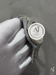 AARVA JEWELS นาฬิกาสุดหรูสำหรับผู้ชายสแตนเลสสตีลทรงกลม 42 มม. ระบบควอตซ์แบบอะนาล็อก 20 มม. สายนาฬิกา หน้าปัดกระจก ตัวล็อคแบบซ่อน - Product Image 2