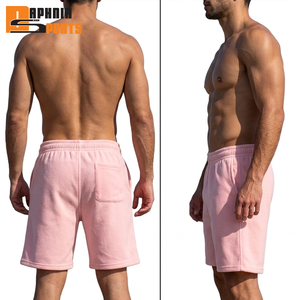 Men's Casual French Terry Cotton Breathable <b>Elastic</b> Waist Jogger Shorts Knee Length Knitted Drawstring Wholesale Fleece Sweat - Product Image 2