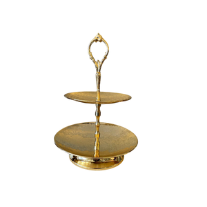 Luxuries Black 3 Tiered Metal Cake Stand With Hammered Texture And Handle For Wedding And Party Dessert Display Holder On Sale - Product Image 2