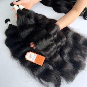 Extensions de cheveux naturels ondulés 100% humains en vrac couleur noire expédition rapide vendeur de prix bon marché au Vietnam - Product Image 1