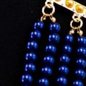 Collier Perle Bleue Or Sigma Élégant avec Pendentif Perlé, Bijou Tendance, Accessoire de Mode, Design Personnalisé, Cadeau, Vente en Gros - Product Image 4