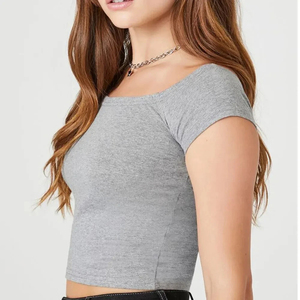 High Quality Custom Design Women's Crop Tops & T-<b>Shirts</b> 100% Cotton Eco-Friendly Quick Dry Breathable Summer - Product Image 6