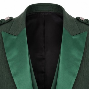 Veste Prince Charlie verte pour homme, tenue écossaise, vêtement de mariage formel, coupe classique, matière polyester - Product Image 5