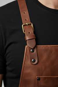 Delantal de Cuero para Hombre, Clásico, Reutilizable, para Uso Diario, para Hornear, Duradero, con Múltiples Bolsillos, de Cuero Vacuno Marrón - Product Image 3