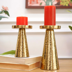Luxury Metal Taper Candle Holder Set Of 3 <b>Brass</b> <b>Candlestick</b> Holder Set Gold Metal Modern Candle Holders - Product Image 5