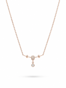 ELVORA GEMS Collier Pendentif Solitaire Goutte d'Eau Minimaliste en Or Rose Plaqué Or Massif 18K avec Diamant Rond pour Femme – Usage Quotidien - Product Image 3