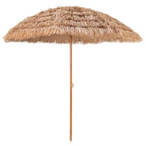 Ombrellone da Spiaggia Hawaiano Hula da 8 Piedi con Base, Stile Tiki in Paglia - Product Image 1