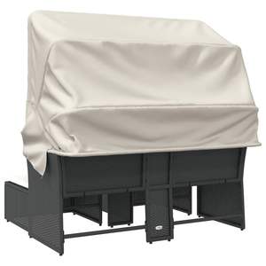 Divano da Giardino Nero e Bianco Crema - Product Image 6