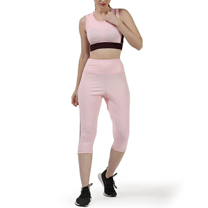 Conjunto de Yoga para Mujer, Transpirable, Material de Spandex/Nylon, Nuevo Estilo, Sin Mangas, Cintura Alta, Conjunto de 2 Piezas - Product Image 4