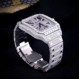 Reloj ETA de Lujo de Acero Inoxidable de Alta Calidad, Estilo Hip Hop, Completamente Cubierto de Diamantes, Mecánico, para Hombre, con Diamantes Vvs Moissanite - Product Image 4